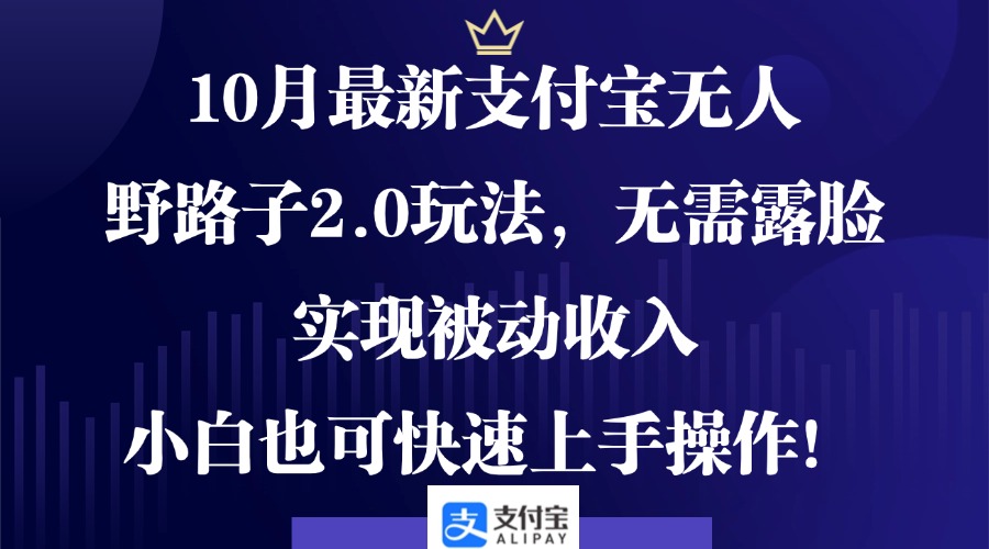 10月全新支付宝无人野路子2.0玩法_无需出镜赚被动收入