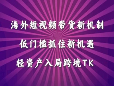 TK短视频带货（新机制）课程，从账号注册到运营到变现