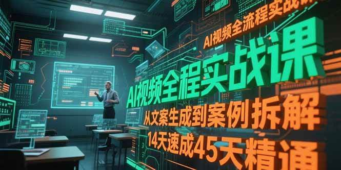 AI视频全流程实战课，从文案生成到案例拆解