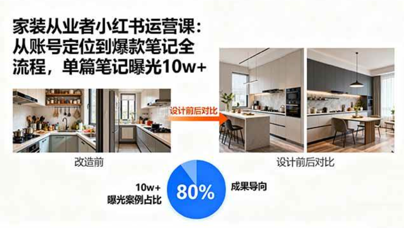 家装从业者小红书运营课：从账号定位到爆款笔记全流程，单篇笔记曝光10W+