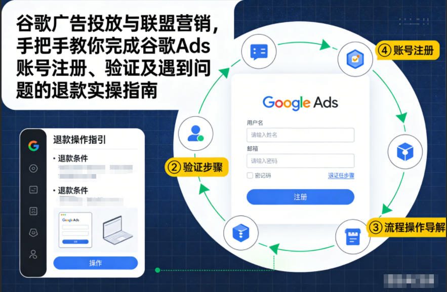 谷歌广告投放与联盟营销，手把手教你完成谷歌ADS账号注册、验证及遇到问题的退款实操指南