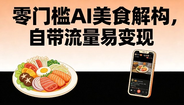 零门槛AI美食解构，自带流量易变现