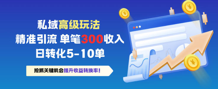 私域高级玩法，精准引流，单笔300+收益，日转化5-10单