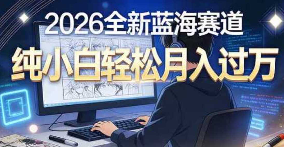 2026年全新蓝海赛道AIGC 动漫市场，纯小白轻松月入过万