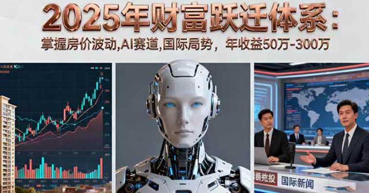 2025年财富跃迁体系：掌握房价波动,AI赛道,国际局势，年收益50万~300万