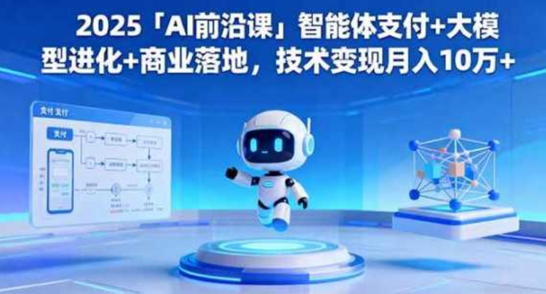 2025「AI前沿课」智能体支付+大模型进化+商业落地，技术变现月入10万+