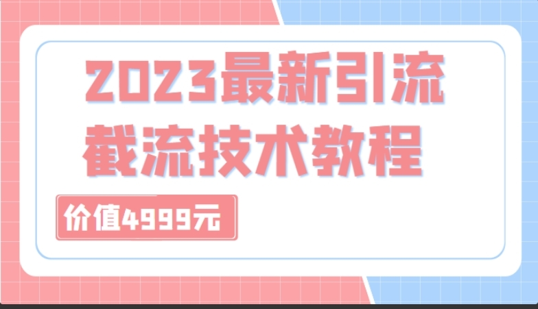 外面收费4999元的2023最新引流技术教程，包含多种渠道引流、截流方法（共29节课）