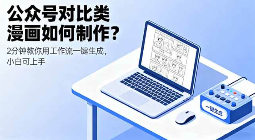 公众号对比类漫画如何制作？2分钟教你用工作流一键生成，小白可上手