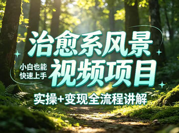 治愈系风景视频项目拆解，小白也能快速上手，实操+变现全流程讲解