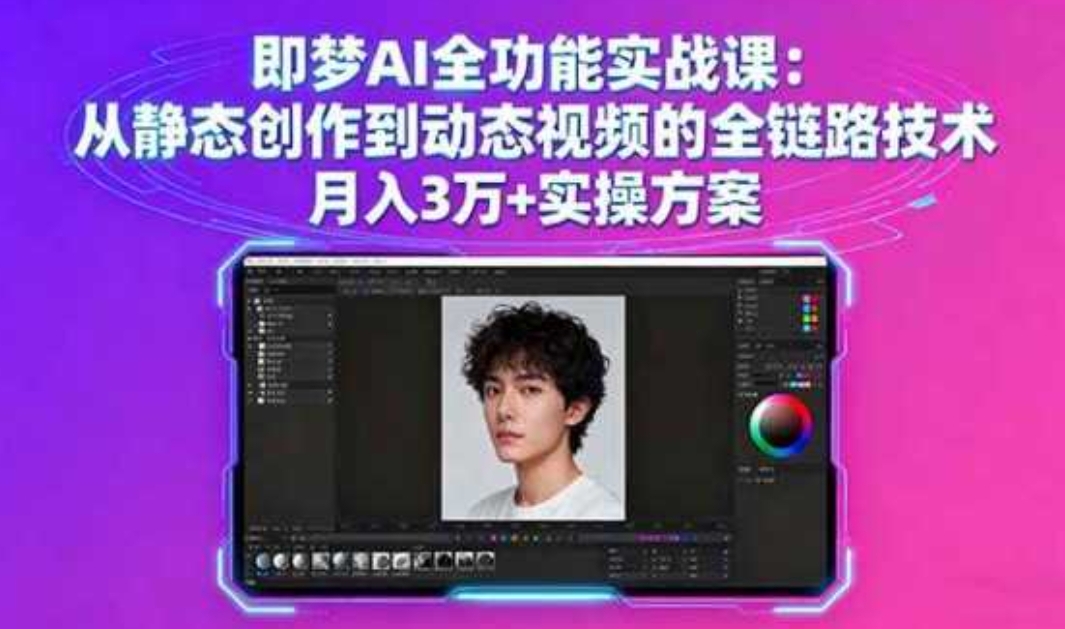即梦AI全功能实战课：从静态创作到动态视频的全链路技术 月入3万+实操方案