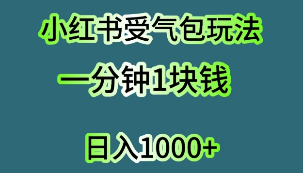 小红书受气包玩法项目，日入1000+