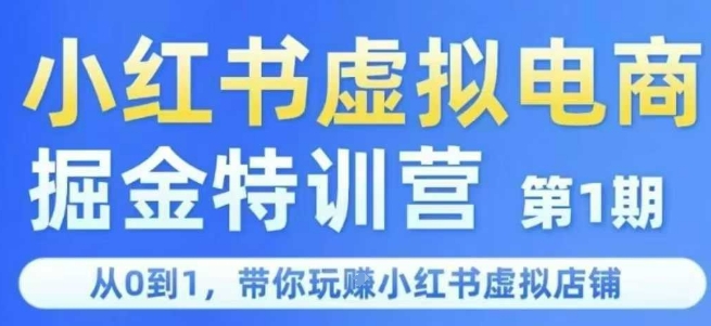 小红书虚拟电商掘金特训营，带你玩转小红书虚拟店铺