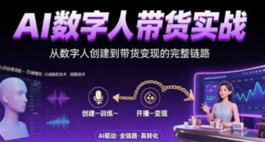 AI数字人+带货实战：从数字人创建到带货变现的完整链路