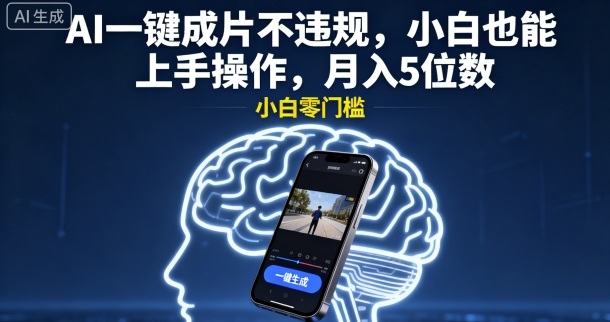 AI一键成片不违规，小白也能上手操作，月入5位数  2025年9月14日