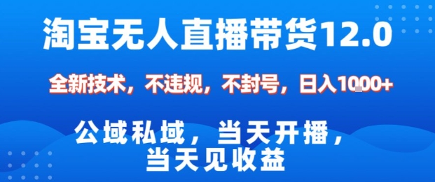 淘宝无人直播12.0，公域私域技术，不封号，不违规布局双十一流量风口，日入1000+（独家技术）