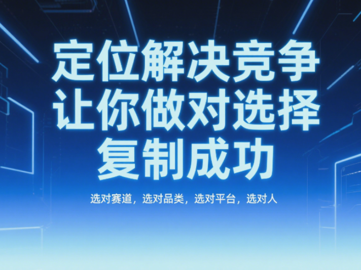 定位解决竞争，让你做对选择，复制成功，选对赛道，选对品类，选对平台，选对人