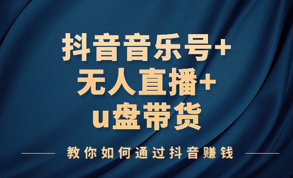 某音音乐号+无人直播+U盘带货，教你通过某音赚钱