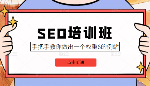 SEO培训班课程，手把手教你做出一个权重6的例站，价值8000元