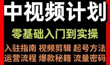 中视频撸钱项目，详细操作视频，从小白入门学习如何运营中视频起号