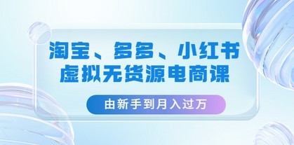 淘宝、多多、小红书-虚拟无货源电商课：由新手到月入过万（3套课程）