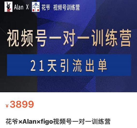 爷×ALAN×FIGO视频号训练营，带货，涨粉，直播，游戏，四大变现新方向，21天引流出单