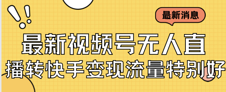 最新视频号无人直播转快手变现美女玩法日入500 【教程+素材】