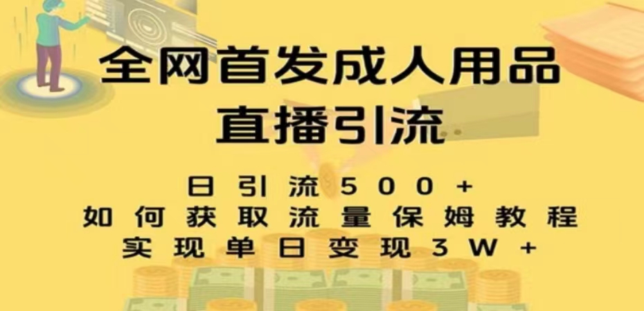 最新全网独创首发，成人用品直播引流获客暴力玩法，单日变现3W保姆级教程