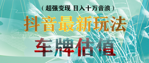 抖音最新无人直播变现直播车牌估值玩法项目，轻松日赚几百+【详细玩法教程】