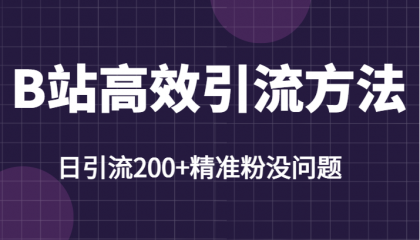 B站高效引流方法，学会这一招，日引流200+精准粉没任何问题【揭秘】